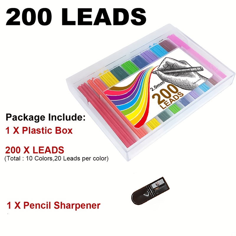 10 Colored Pencils 2.0 Automatic Pencil Lead Paint Brush Set Colored Hand-painted Drawing Sketch Art Graffiti Anime Hand-painted