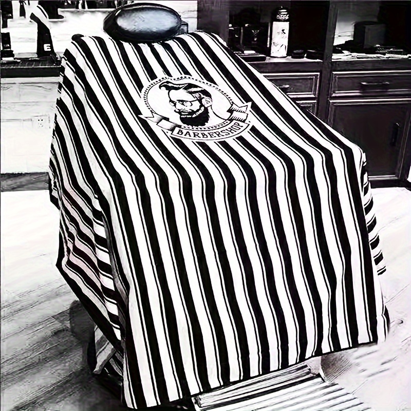 

Barber Cape, Black And White Stripes, Salon Hair Cutting Apron, Durable Waterproof And Adjustable Closure