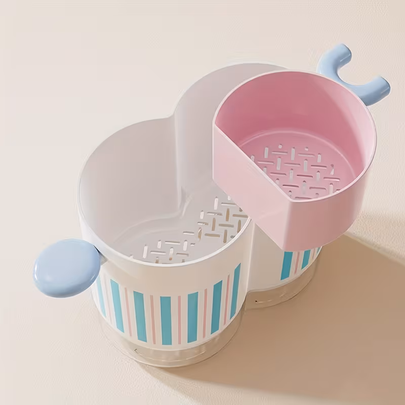 dopamine dual compartment chopstick holder drainage utensil stand countertop spoon and fork organizer with storage box Product details 3