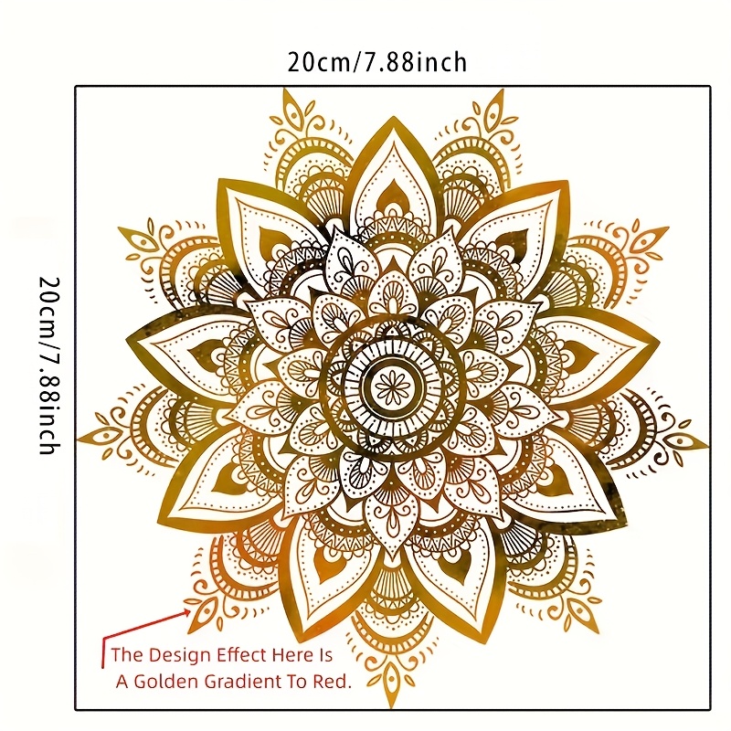 1pc Golden Mandala Luxury Sticker, Suitable For Decoration, Ideal For Bathrooms, Walls, Refrigerators, Windows, Bathtubs, Doors To Enhance The Aesthetic Of Living Rooms And Bedrooms