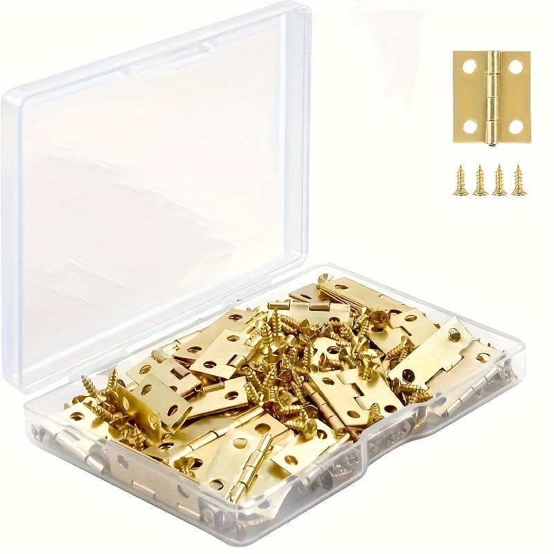 300-Piece Jewelry Box Hardware Set, Includes 40 Jewelry Box Hinges 20  Antique Right Latches Hook Hasps 240 Replacement Screws, Small Decorative  Hinges