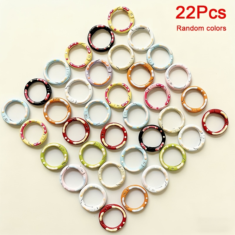 TEMU 11/22 pezzi Portachiavi Miste Colori Casuali, Clip a Molla Color Dipinte su , Adatti per Portachiavi a , Confezioni di Borse, Anelli Decorativi