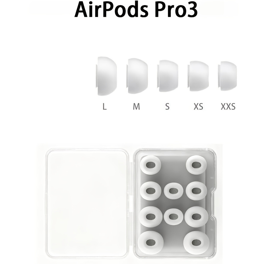 5 parov ušesnih čepkov za , protizdrsni nadomestni ušesni čepki za AirPods Pro, dodatki silikonskih ušesnih čepkov s škatlico za shranjeva