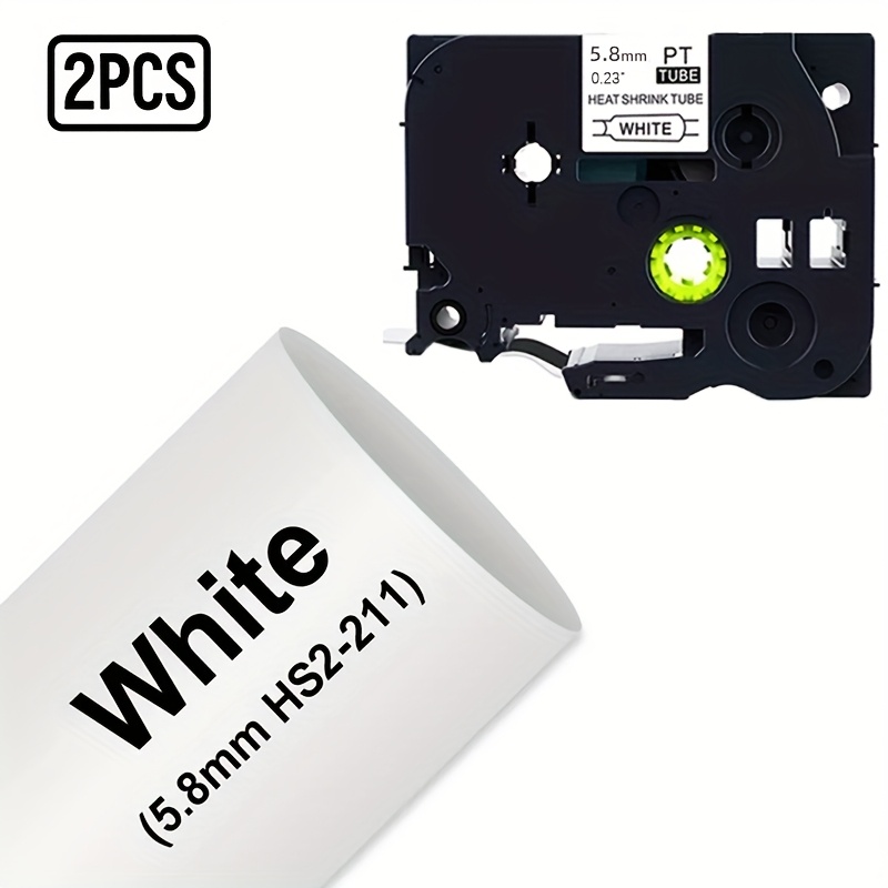 TEMU Paquete de 2 Cintas de Etiquetas de Tubo Termorretráctil de Múltiples Tamaños, Compatibles con Ptouch HSE-211, HSE-221, HSE-231, HSE-241,