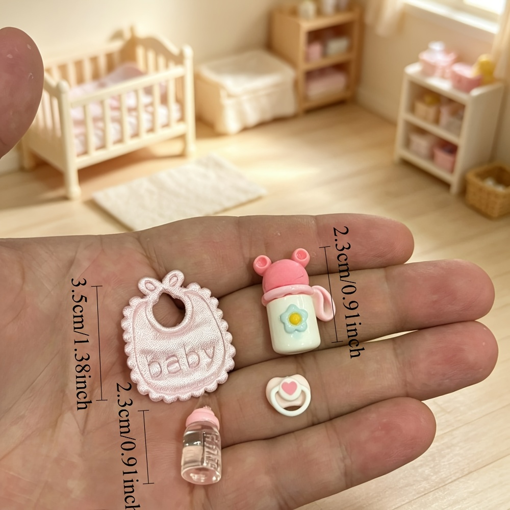 TEMU 4 piezas/juego Mini Set de de Accesorio Realista - 1:12 Decoración de en Miniatura - Adecuado para Decoración de Casa de Muñecas, Fotografía de