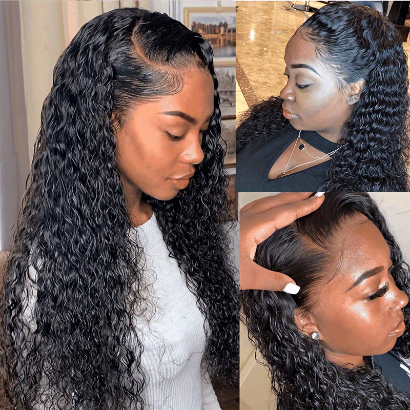 TEMU 100% Density 13x4 26 Inch Wave Lace Front Wigs Wig Wet And Water Wavy Lace Front Wig Frontal Wigs, Synthetic Wig