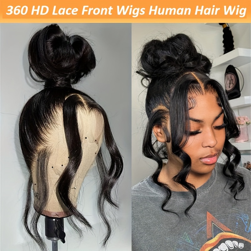 

360 Lace Front Wigs Pre Plucked 150% Density Human Hair 360 Hd Lace Frontal Wigs Body Wave Wig For Women With Baby Hair Natural Color (16-34 Inch, Natural Color)