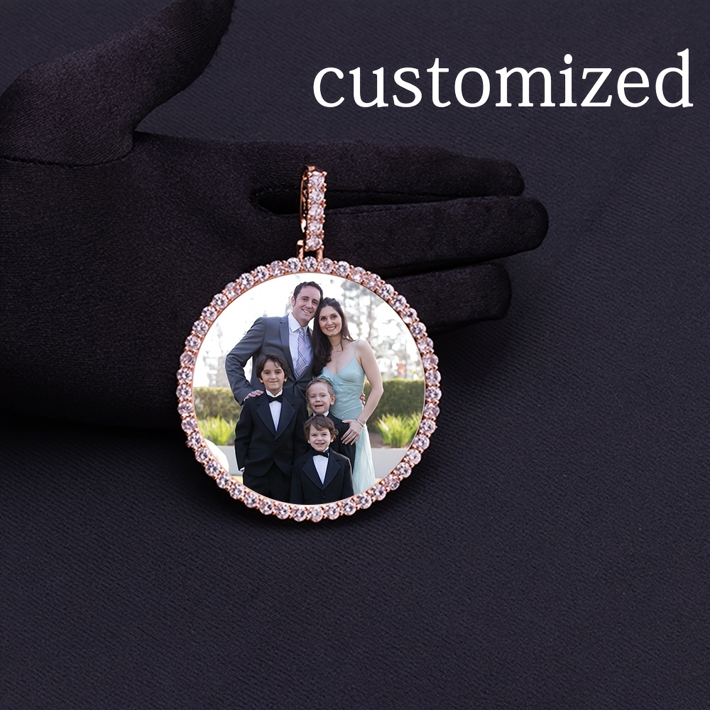 

Customized Oversized Round Men's Brass Hip-hop Jewelry Memory Photo Frame Medal Pendant Blank