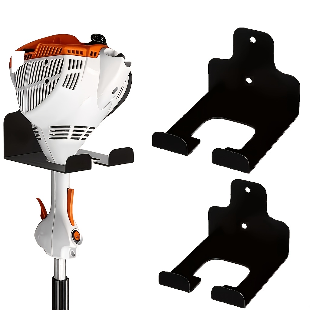 TEMU 2pcs Heavy-duty Metal Weed Hangers - Wall-mountable Trimmer Racks For Garage, Lawn And Hedge Trimmer Tool Organizer Hooks, Utility Hooks