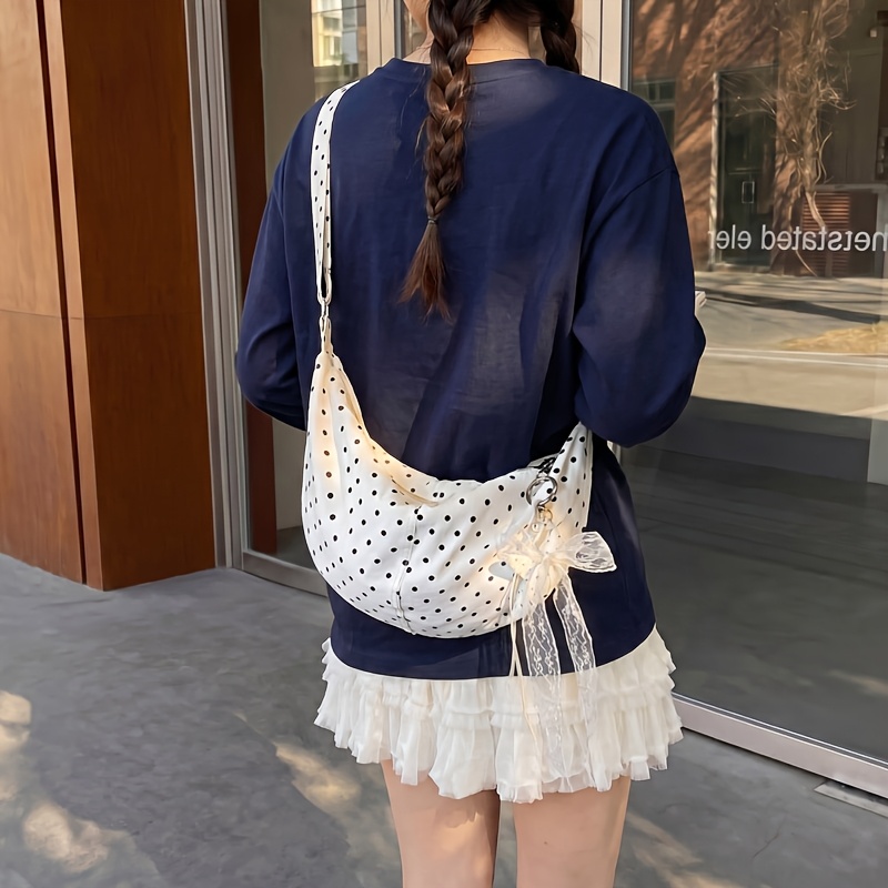 Polka Dot Star Pendant Dumpling Crossbody Bag_voghion.com