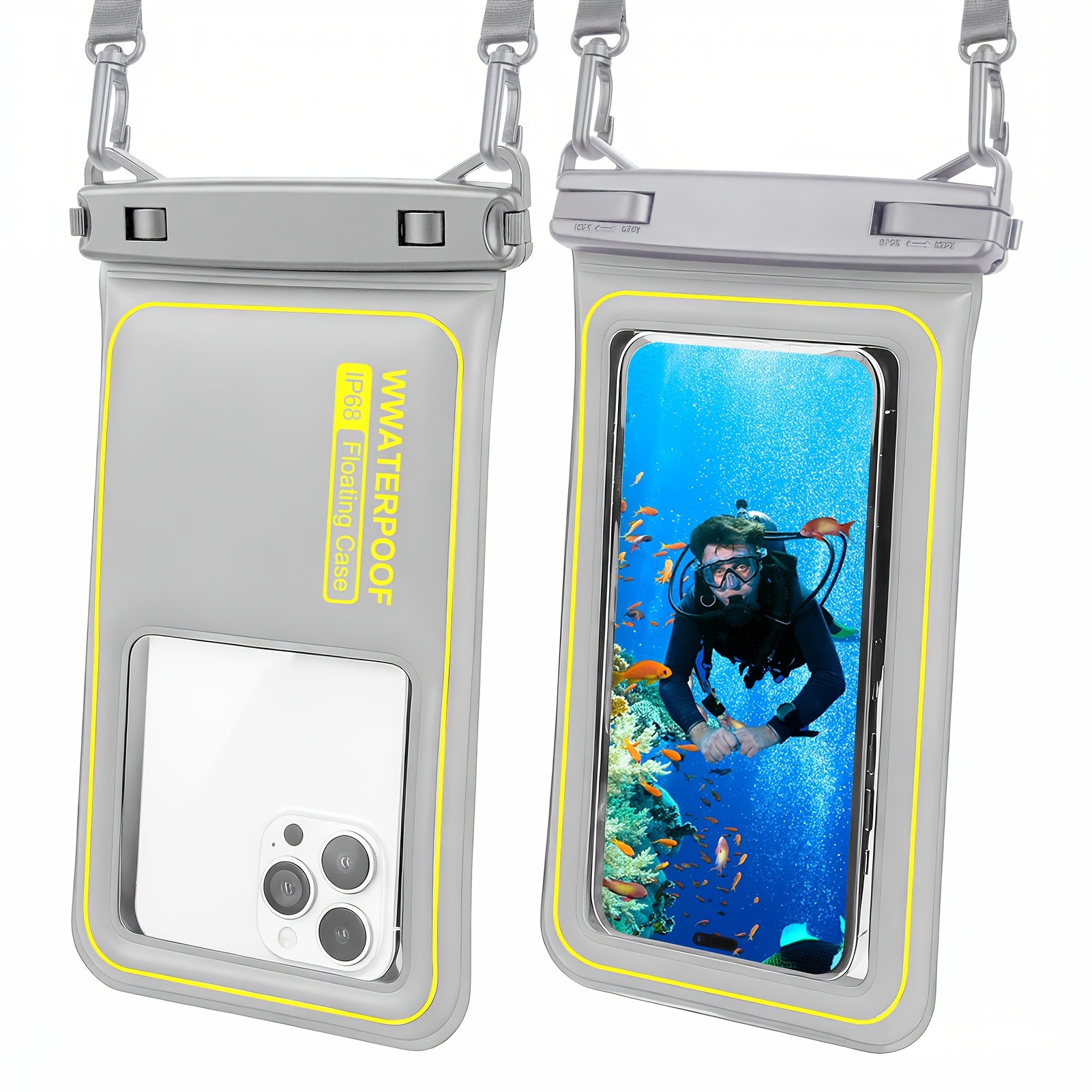 TEMU Ipx8 Floating Phone Pouchâ1pcs Floating Phone Pouch With An Adjustable Shoulder Strapâis A Must-have For The Beach, Swimming, Skiing, Rafting
