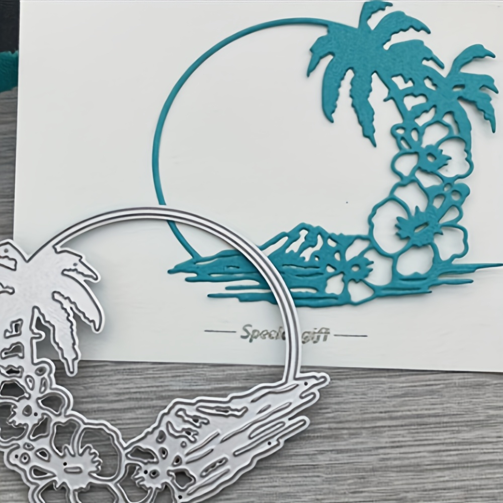 TEMU 1pc Landscape Painting Metal Cutting Dies, Diy Scrapbooking Embossing Stencil, Handmade Greeting Card Decoration Die Cutting Tool, Gift Card
