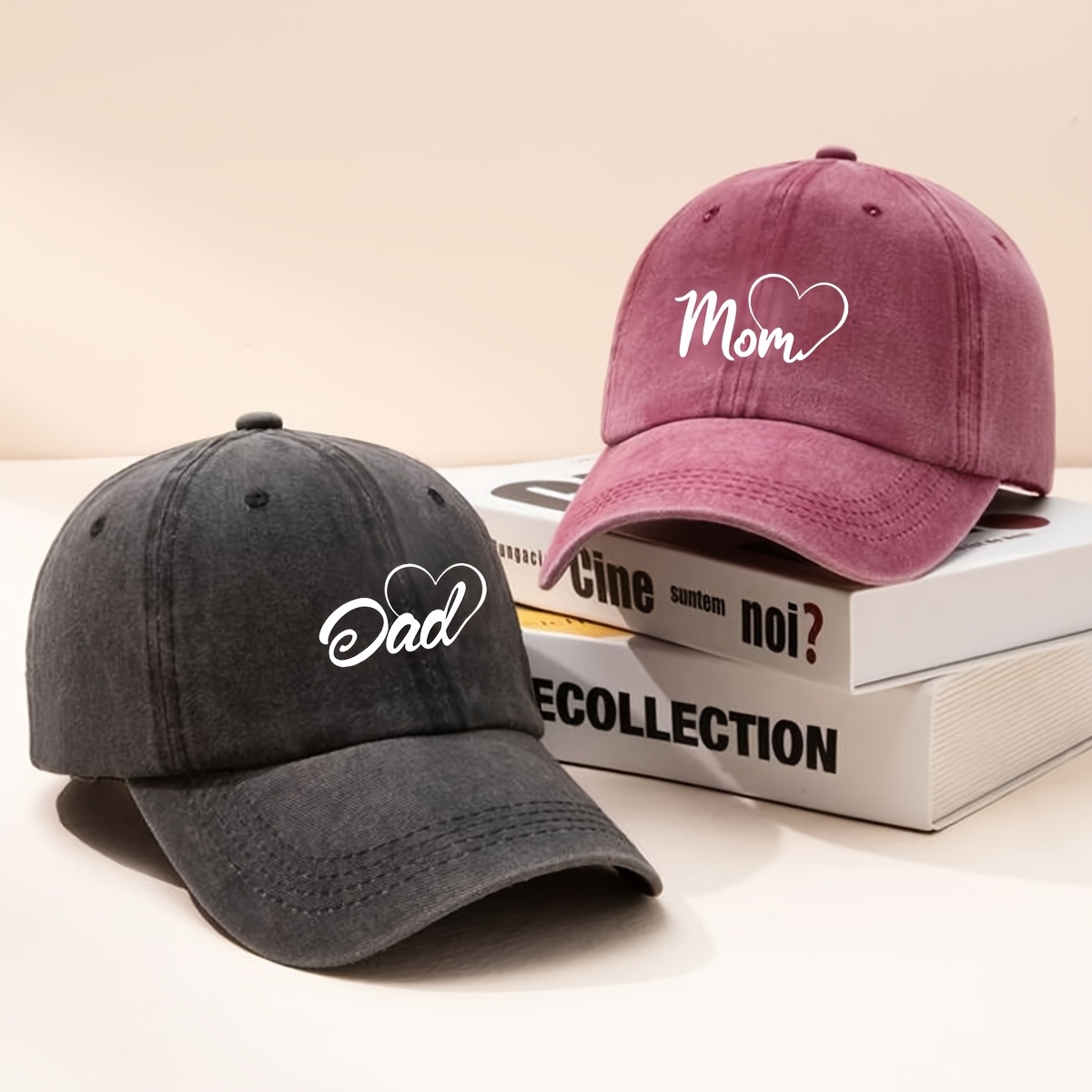 TEMU Set pezzi di cappellini da baseball da donna, serie con stili multipli di cappellini da baseball da donna con stampa di lettere, , pap� e motivo
