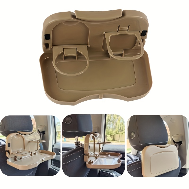 car seat back tray organizer with foldable dish dual cup holders anti slip spill proof design durable abs plastic for road trips travel essentials compatible with 99 vehicles vehicle dining accessory   material backseat dining compact storage easy to clean   travelers Product details 0