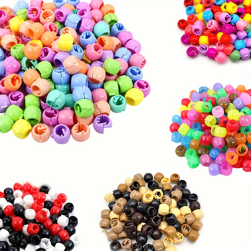 

50pcs Small Acrylic Hair Beads, Y2k Ladies Braided Hair Clips, Multicolor Cute Snap-on Hair Grips, Sweet Style Hair Accessories For Daily Wear