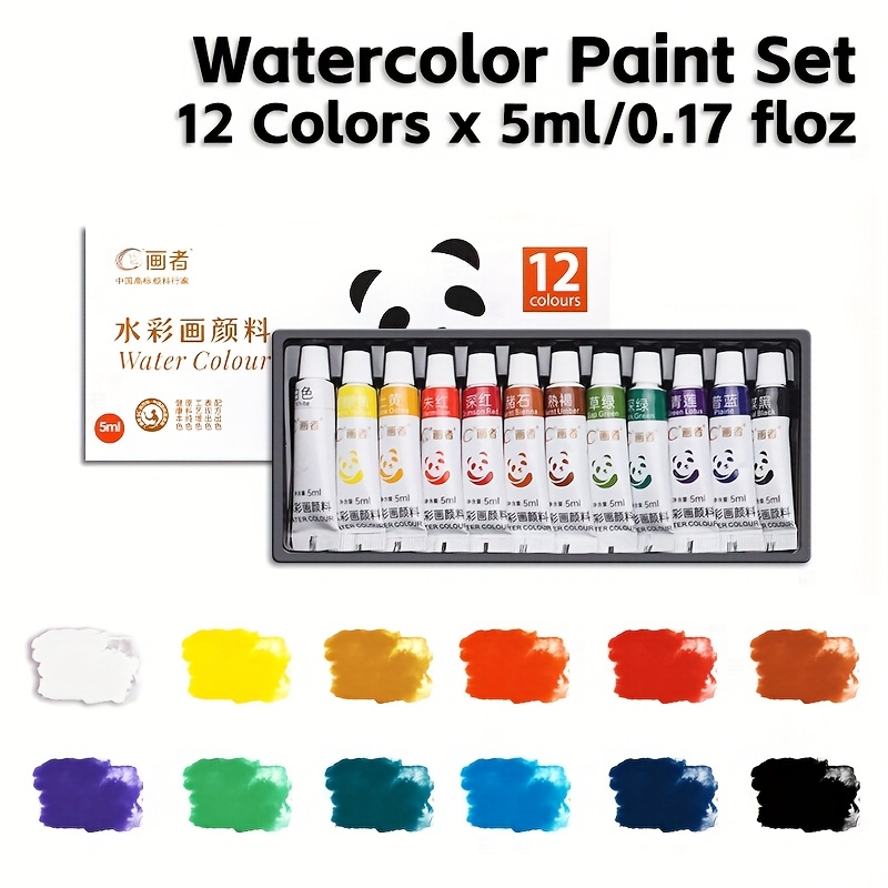 Image of 12 Colors Watercolor Paint Set, 5ml/0.17oz Tubes, Vibrant Colors, Extremely , Well-pigmented For Water Color Painting, Illustration For Adults, Hobbyist And Professionals., Painter