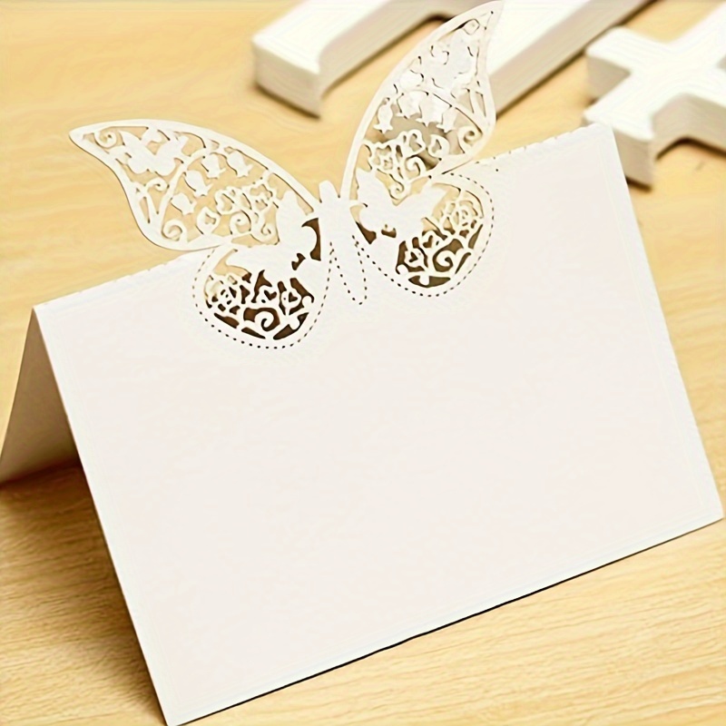 25-piece Elegant White Wedding Table Name Cards Set With Decorative ...