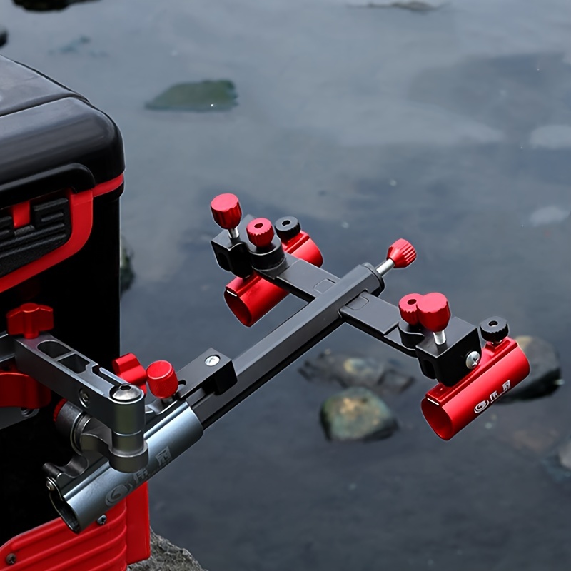 

Fishing Rod Holder For Fishing Box And Fishing Chair, Aluminum-magnesium Alloy Double Bracket, Universal Double Bracket