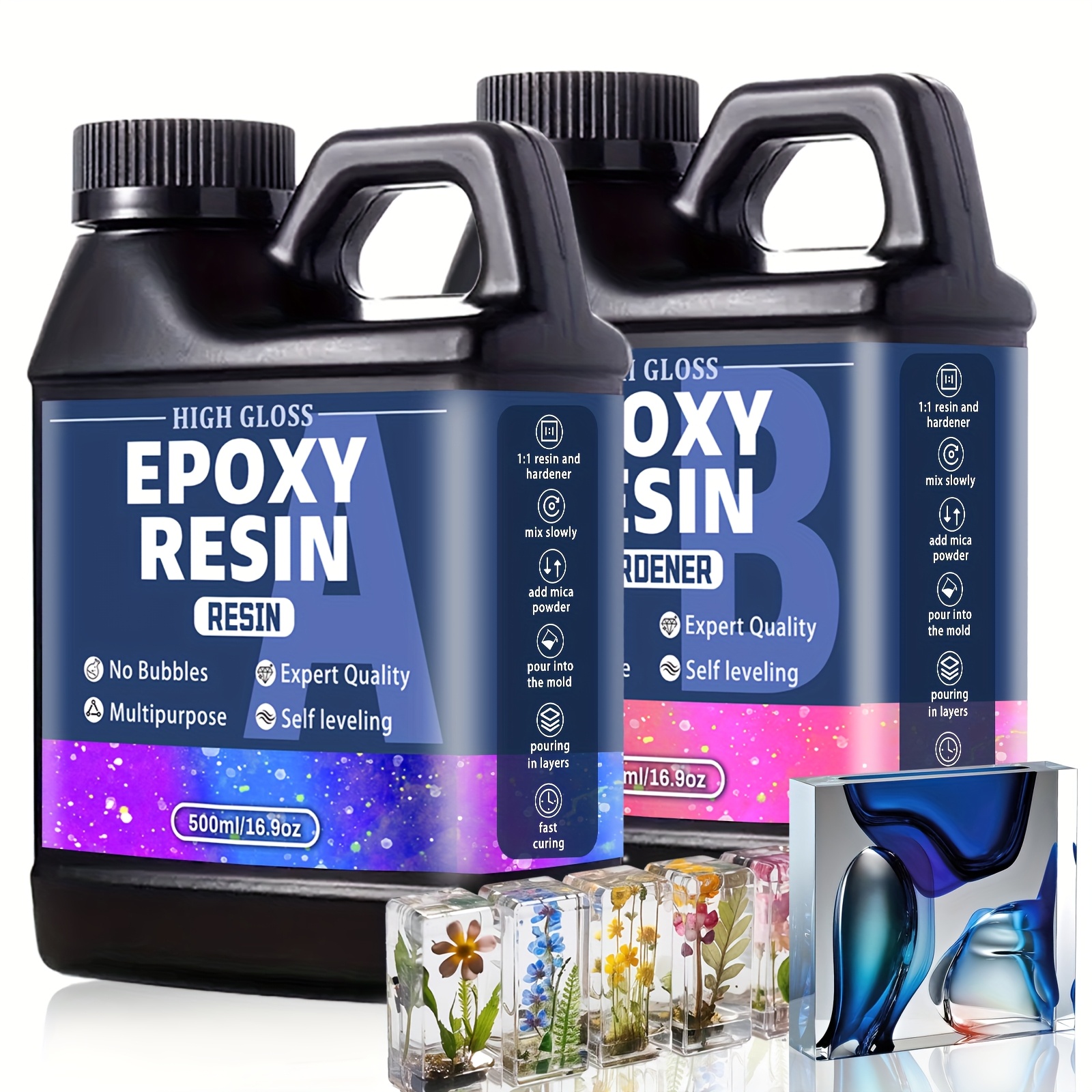item picture 1000ml 500ml clear epoxy resin kit suitable for diy self leveling coating casting resin with hardener free high gloss 1 1 ratio   formula for jewelry making tabletop crafts wood applications molds