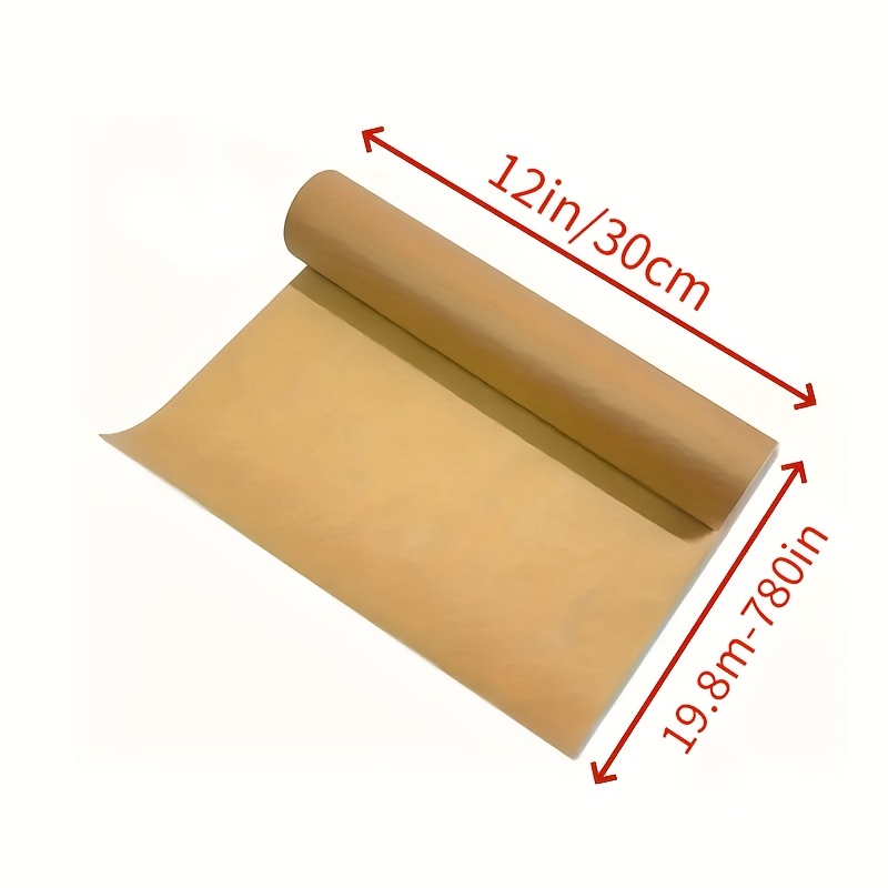 TEMU Rouleau de papier non blanchi antiadhésif de 19,8 mètres, à la chaleur et imperméable, adapté pour , la cuisson , la cuisson à la vapeur et les