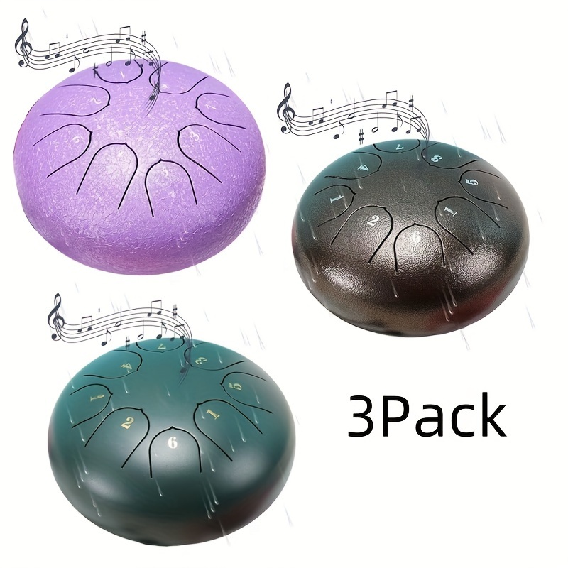 3 color set outdoor garden rain drum chakra drum suitable for outdoor rain drum   waterproof garden instrument rain drum chakra drum 3 inches 6 notes chakra rain drum outdoor let people relieve stress heal and meditate