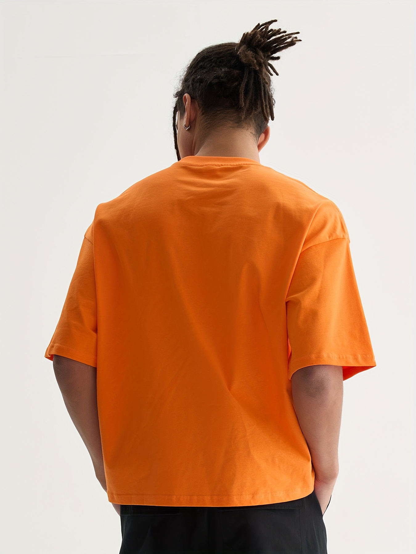 Streetwear Orange Shirt Outfit Mens BLOOM QUOTE OVER-SIZED T-SHIRT