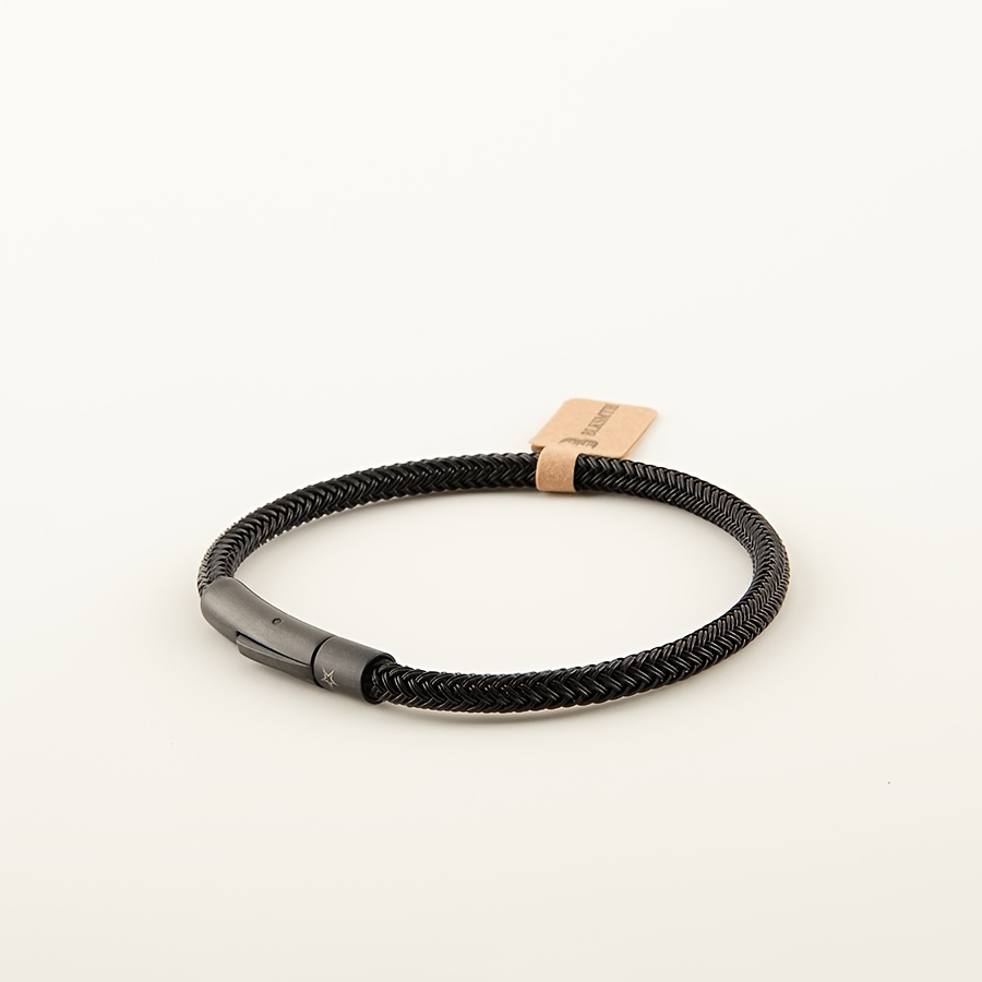 TEMU Blksmth 4mm Thin Steel Wire Braided Core Style Women's Quick Release Bracelet