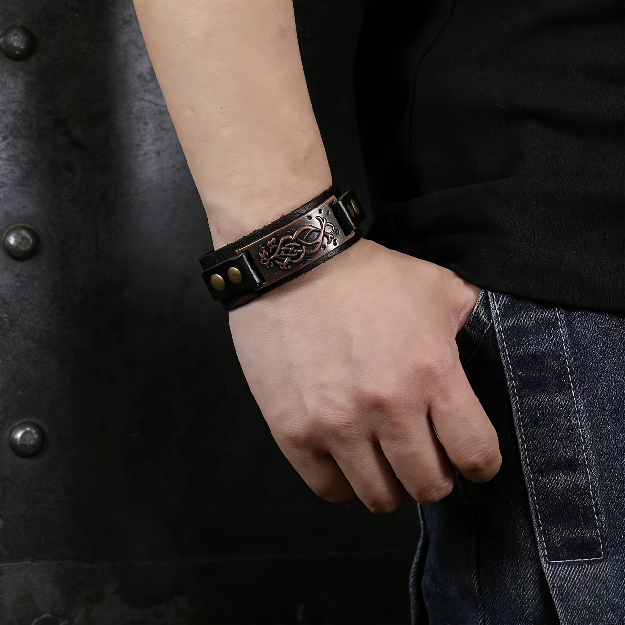 Locomotive Style Retro Punk Bracelet, Versatile Ornament