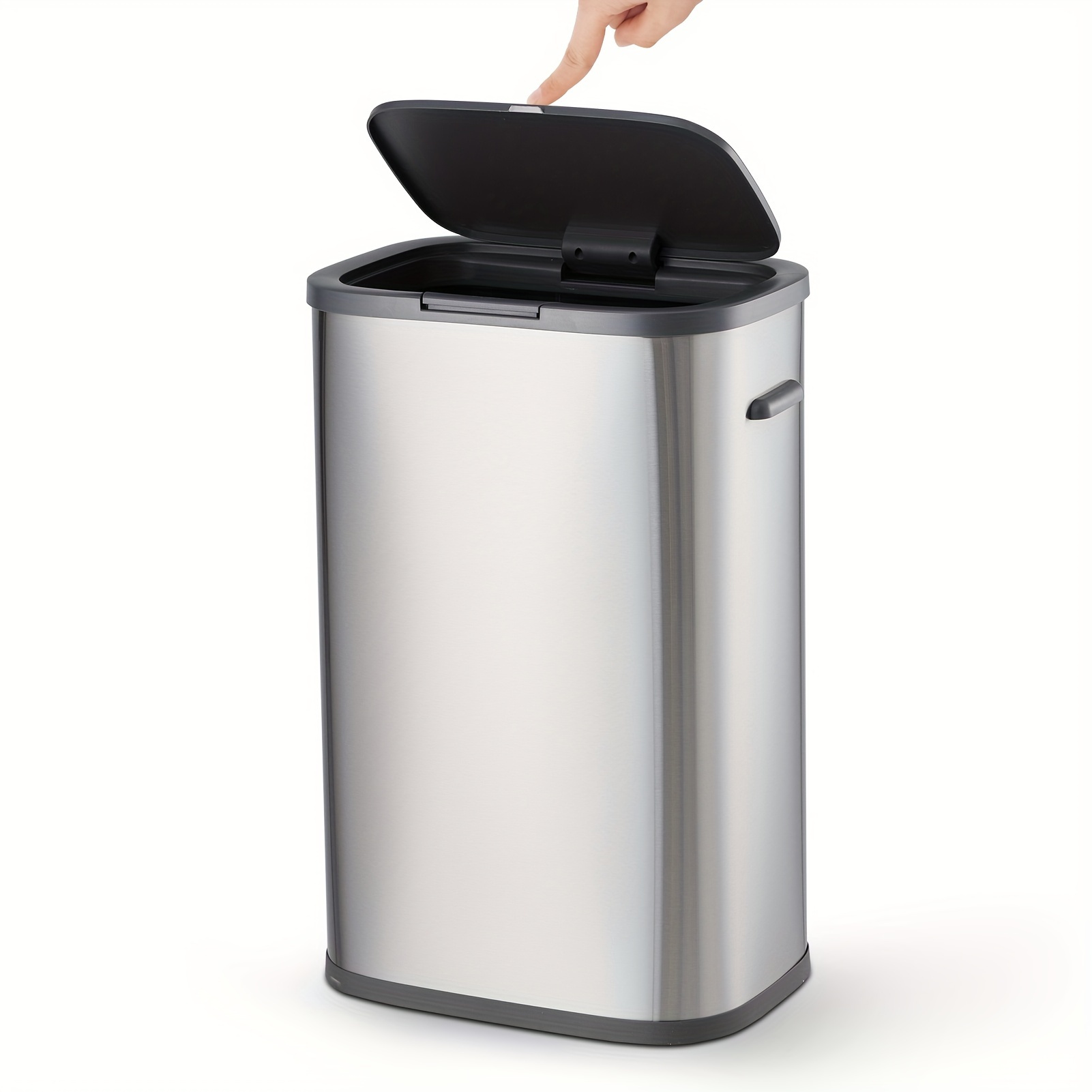 

1pc Trash Can With Lid, Garbage Can With Pop-up Lid, 55l/14.5gal Trash Bin, Waste Basket For Bedroom, Office