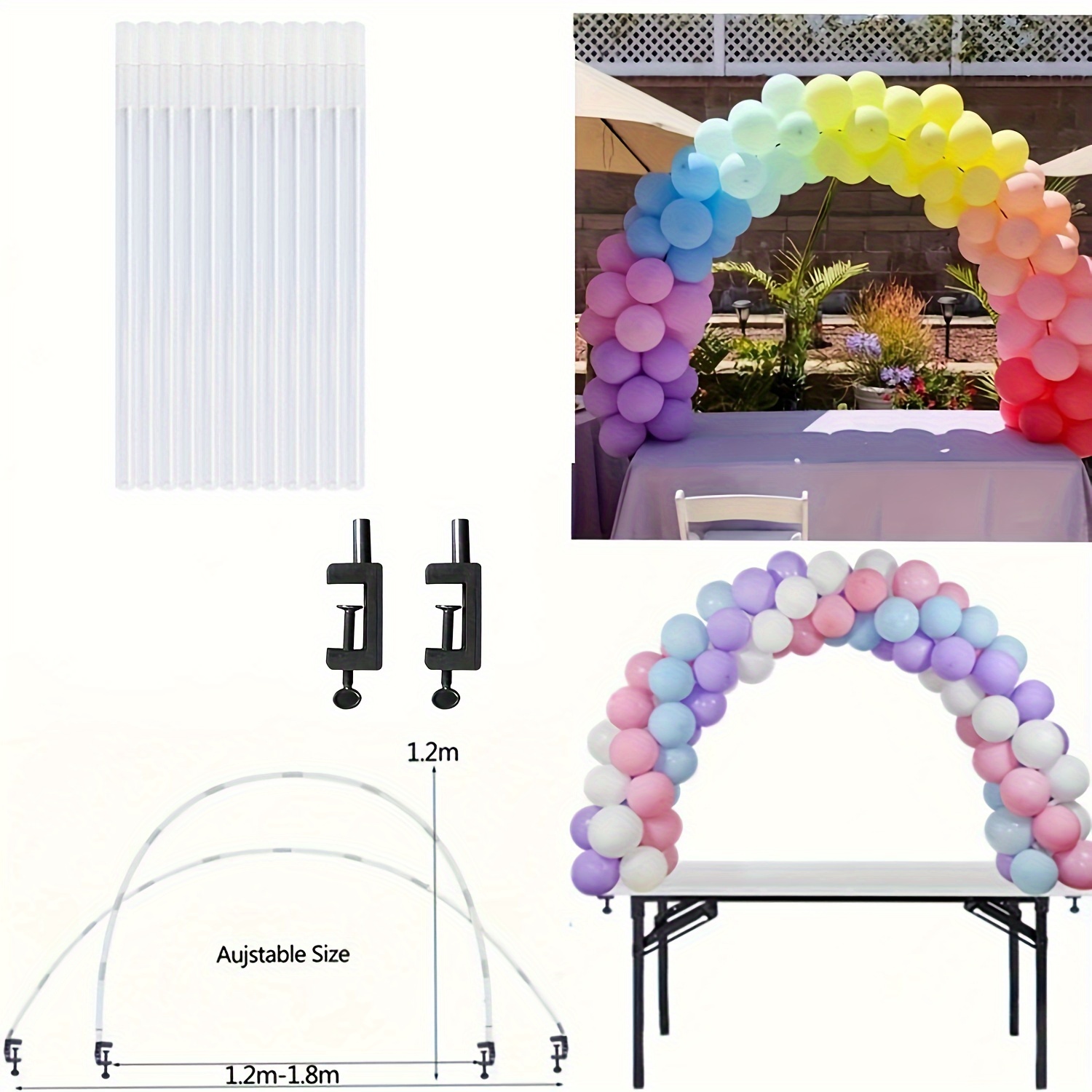 

Set, 63 Inch Balloon Table Clip Arch Party Decoration Desktop Arch Birthday, Wedding, Gender Reveal, Graduation Party Decoration, Party Supplies