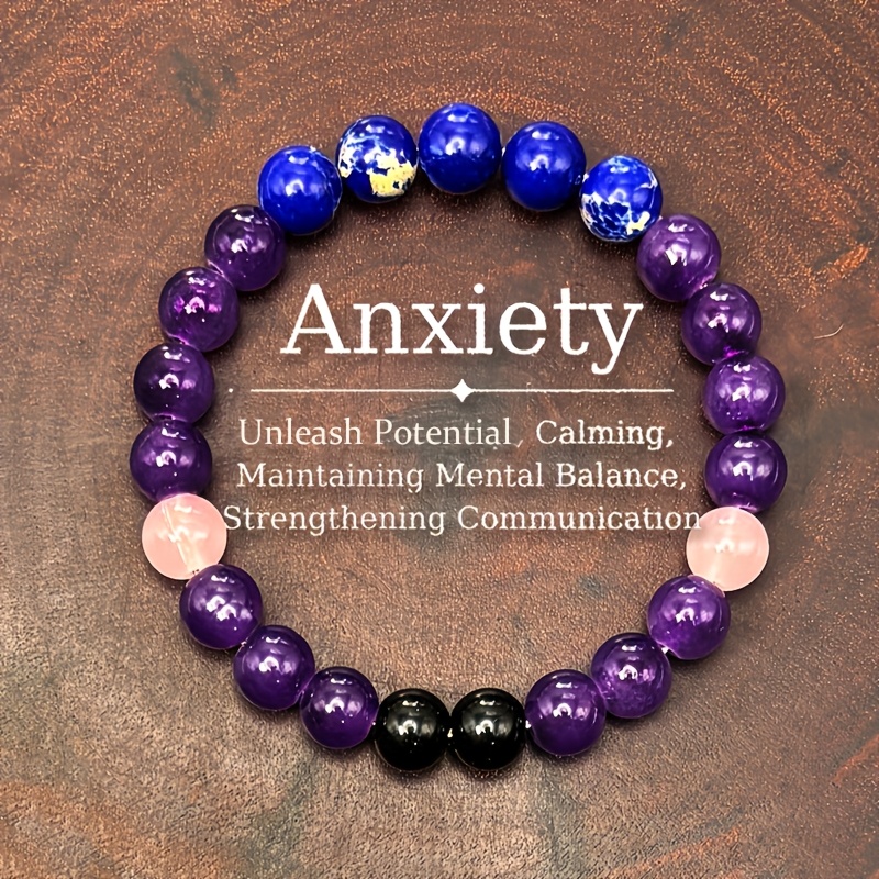 1pc   beaded bracelet for anxiety multi color beads enhances   ideal gift for men and women stress jewelry beaded bracelet handcrafted bracelet details 0