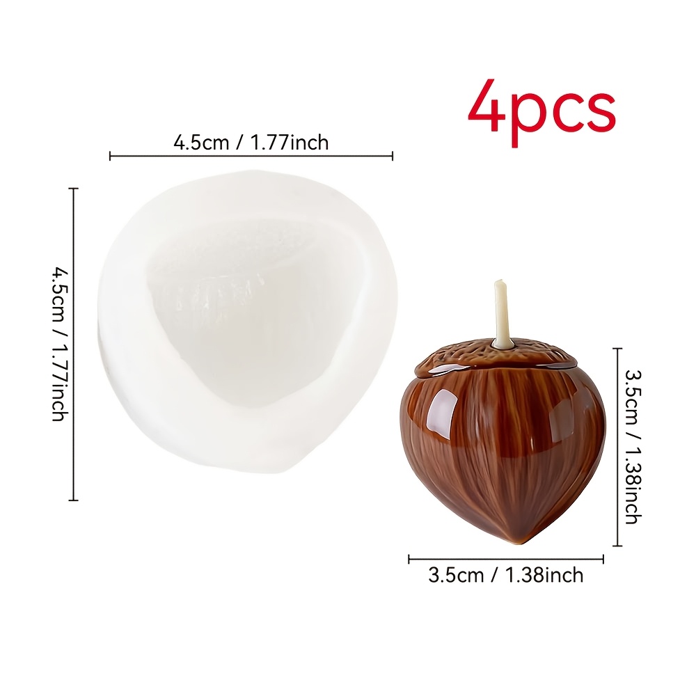 TEMU Jdh Silicone Silicone Mold 4pcs Set Simulation / Shape Handmade Aromatherapy Candle / Epoxy Resin / Plaster Ornament Mold Easy Demoulding Autumn