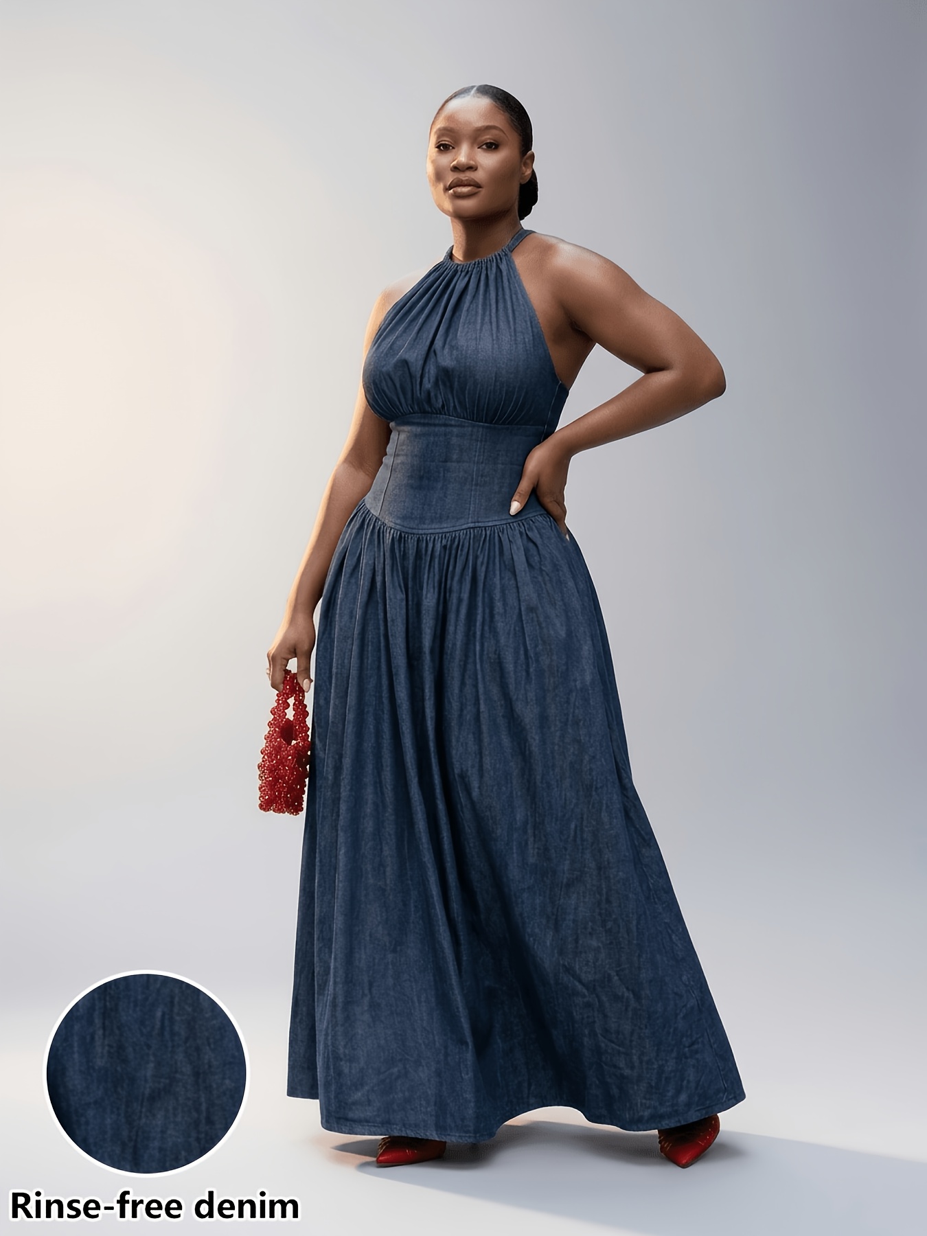 denim maxi dress sold on Temu United States