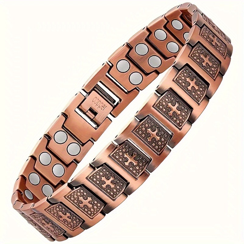 

1pc Magnetic Bracelets, Copper Bracelets, Men's Bracelets, Jewelry Gift With Adjustable Sizing Tool