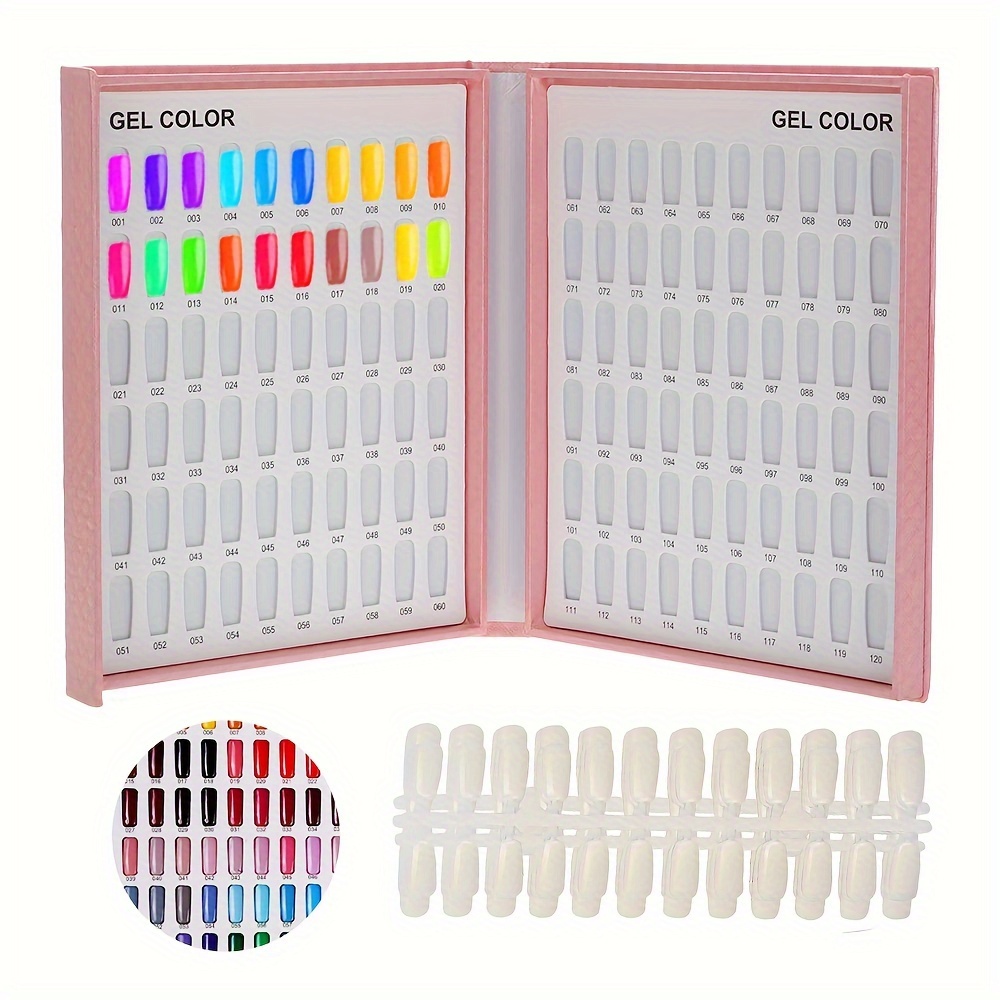 

Nail Art Studio Set, 120 Color Nail Polish Display Color Card, This Nail Polish Glue Color Comparison Book Color Card With 120 Color Cards