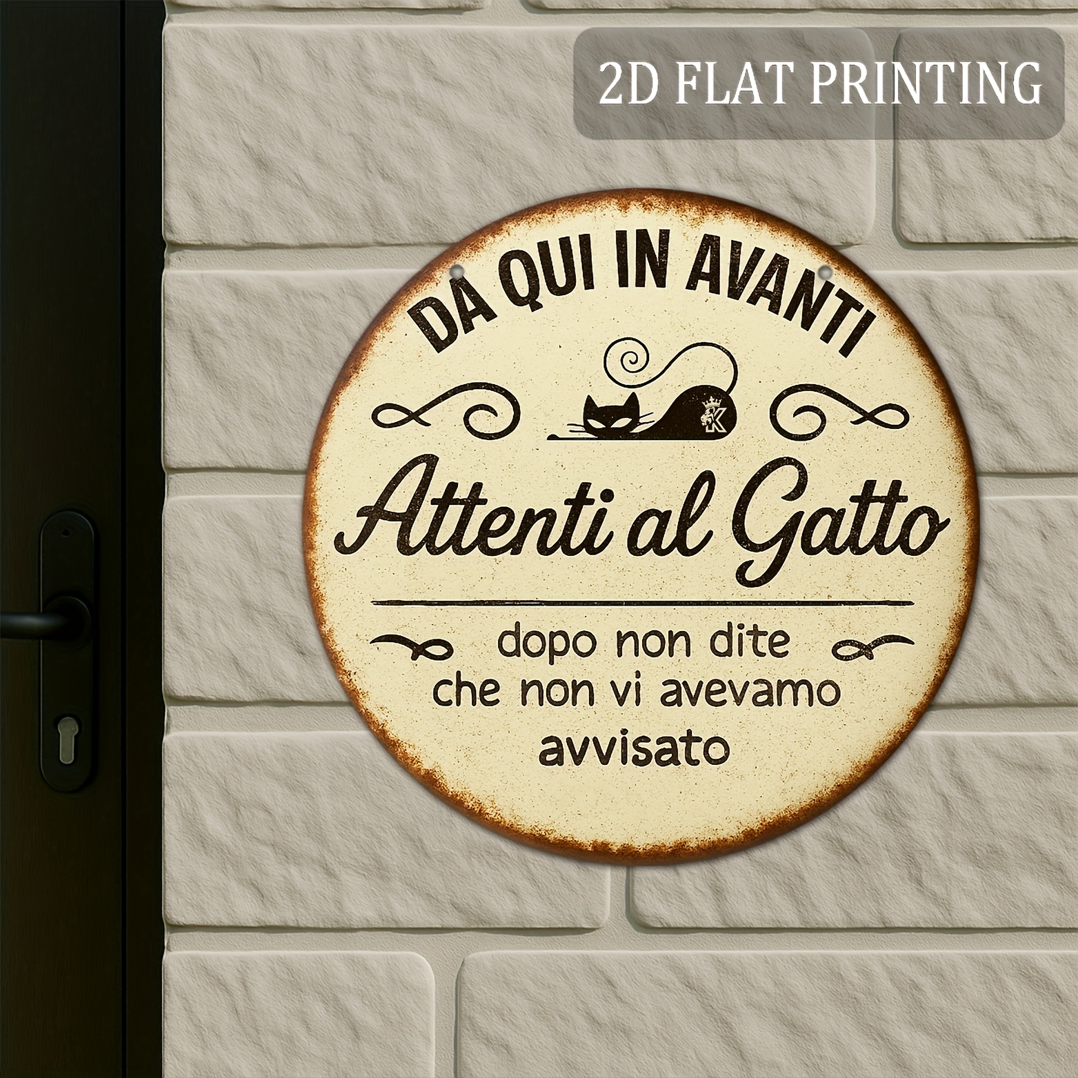 CARTELLO ATTENTI AL GATTO IN PLASTICA in Offerta