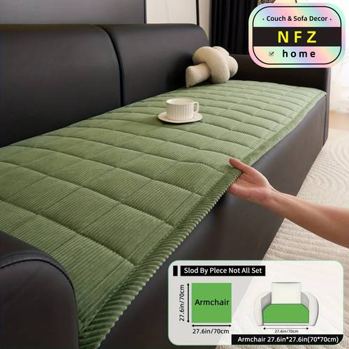 item picture 1pc retro thickened and warm corduroy non slip sofa cushion for winter thick cushion pad pet friendly machine washable high quality textured sofa decoration suitable for 1 2 3 4 seater and modular sofas cat claw resistant