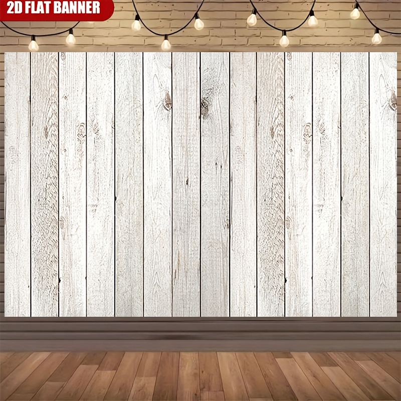 White Wood Plank Floor Mat Photography Backdrop for Newborn Shoots