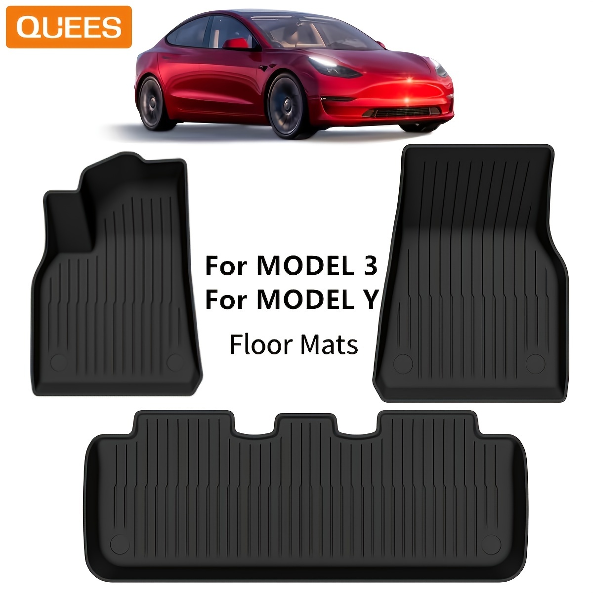 

Quees Car Floor Mats For Model Y For Model 3 Special Floor Mats, Tpe Car Floor Mats