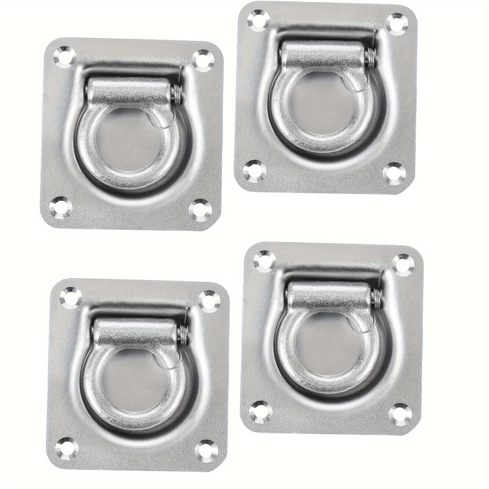 TEMU 4pcs Heavy Duty Lashing Ring Tie Down Point Anchor Ute Tray Box Trailer Recessed For Flatbed Trailer/truck, Great For Securing Equipment, Cargo