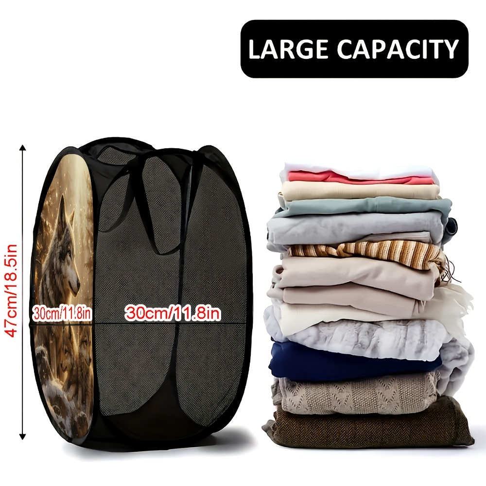 TEMU 1pc Panier à Linge Pop-Up en Famille de pour la Saint-Valentin, Solution de Rangement Pliable Facile pour de à Coucher
