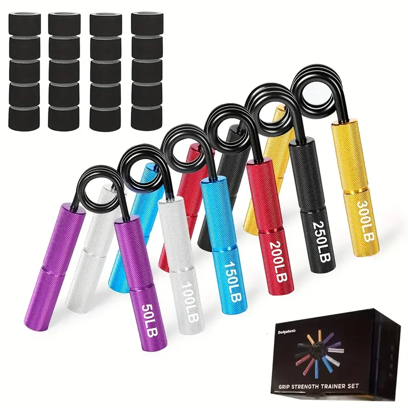 6pcs grip strength trainer set 50 350lb non slip ergonomic hand forearm exerciser with grip tape for training and recovery Product details 0