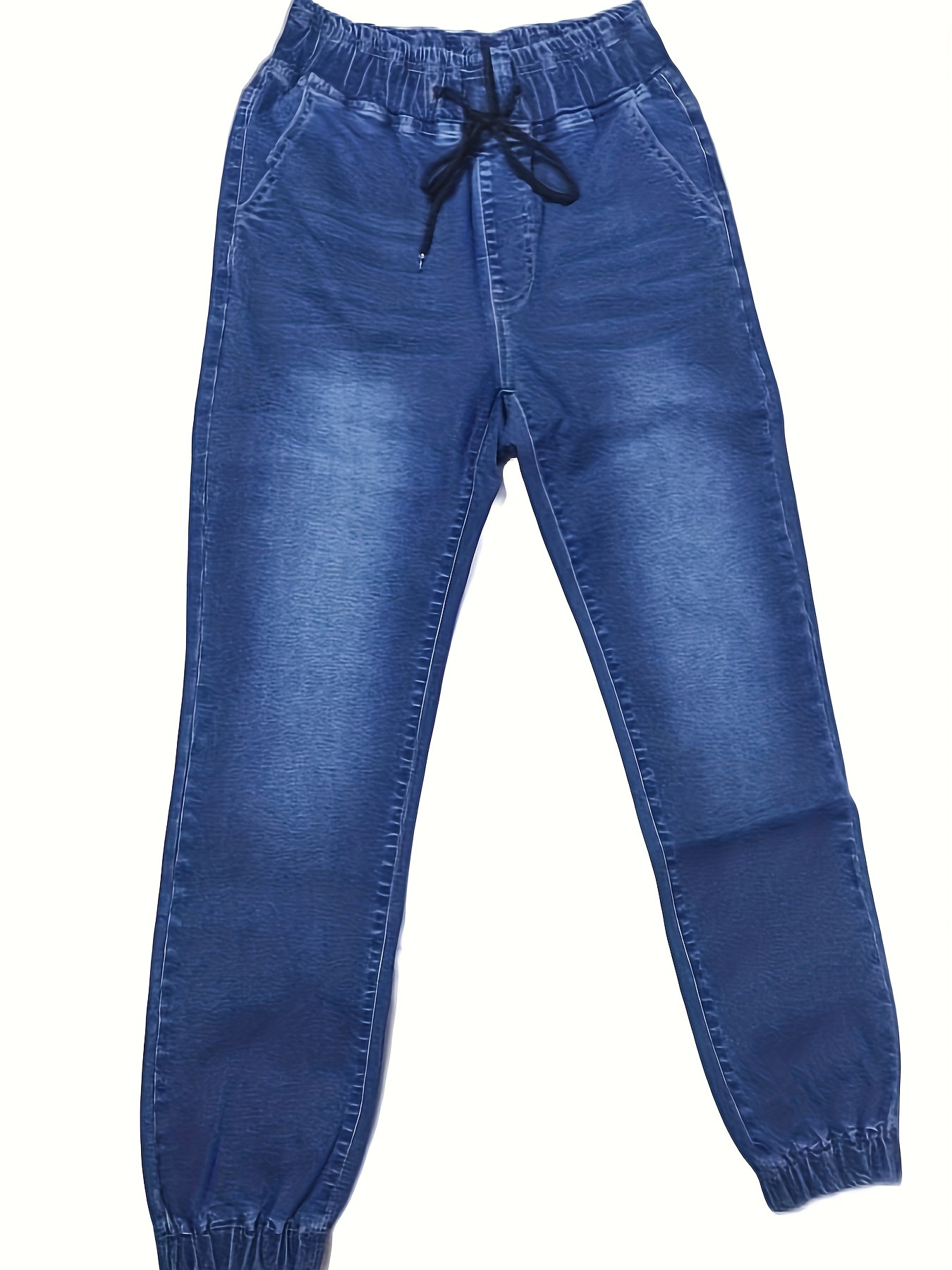 womens stretch denim joggers elastic drawstring waist Temu Malaysia