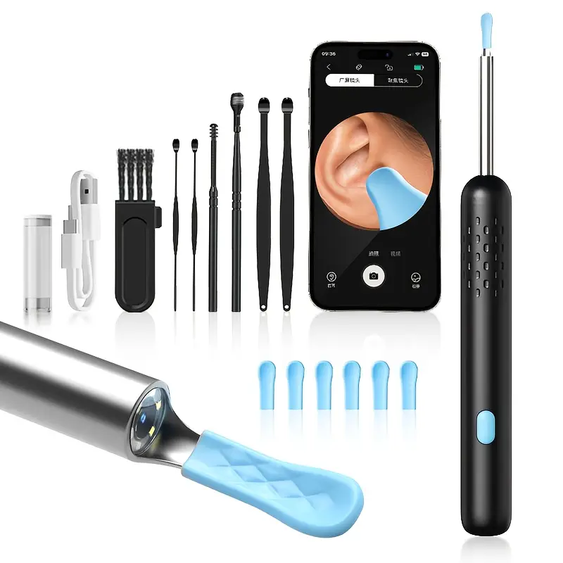 ear wax removal tool visual ear pick earwax removal tool with 6 ear pick covers visual ear pick with camera and light 7pcs ear pick set compatible with all mobile phones Product details 0