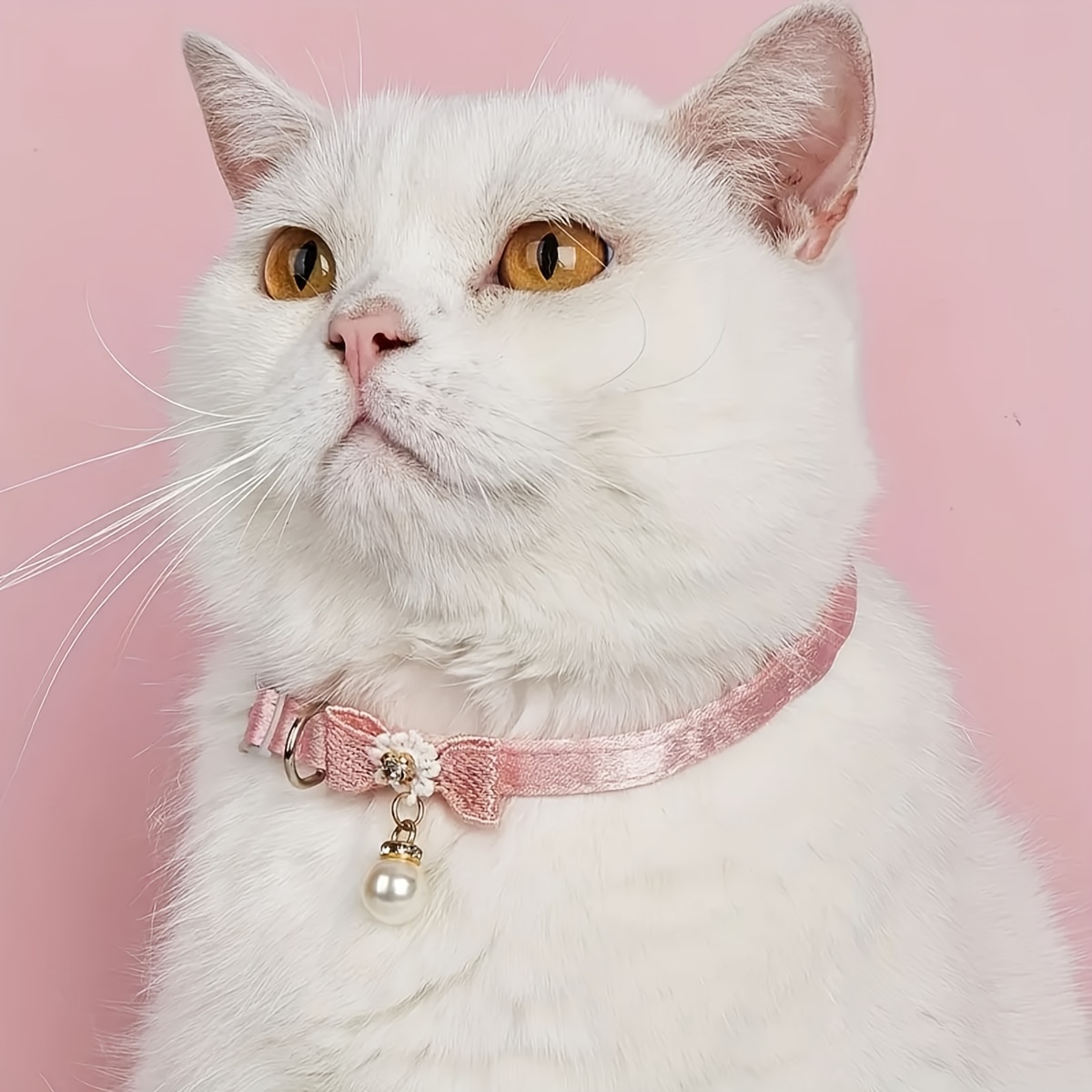chic adjustable cat collar with lace bow tie soft comfortable polyester for everyday party wear Product details 2