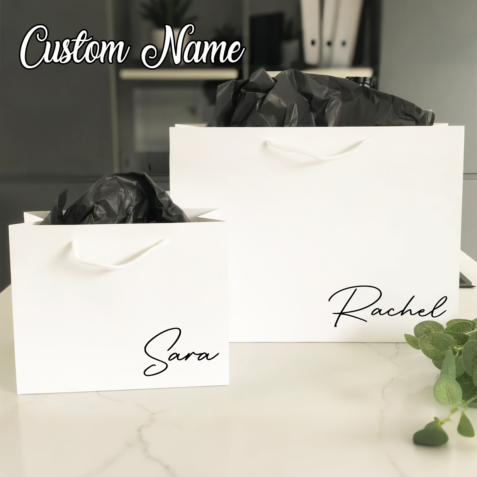 TEMU Gift For Her/him 1pc Large Personalized Wedding Bridesmaid Gift Bags Suitable For Weddings, Birthdays, Bachelorette Parties - Custom Name/text/,