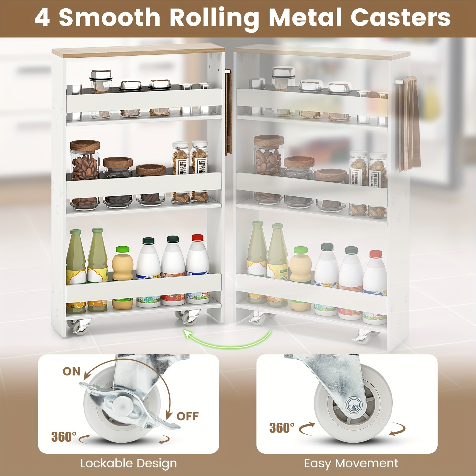 Metal Storage Organizer 4 tier Rolling Wheels Basketball - Temu