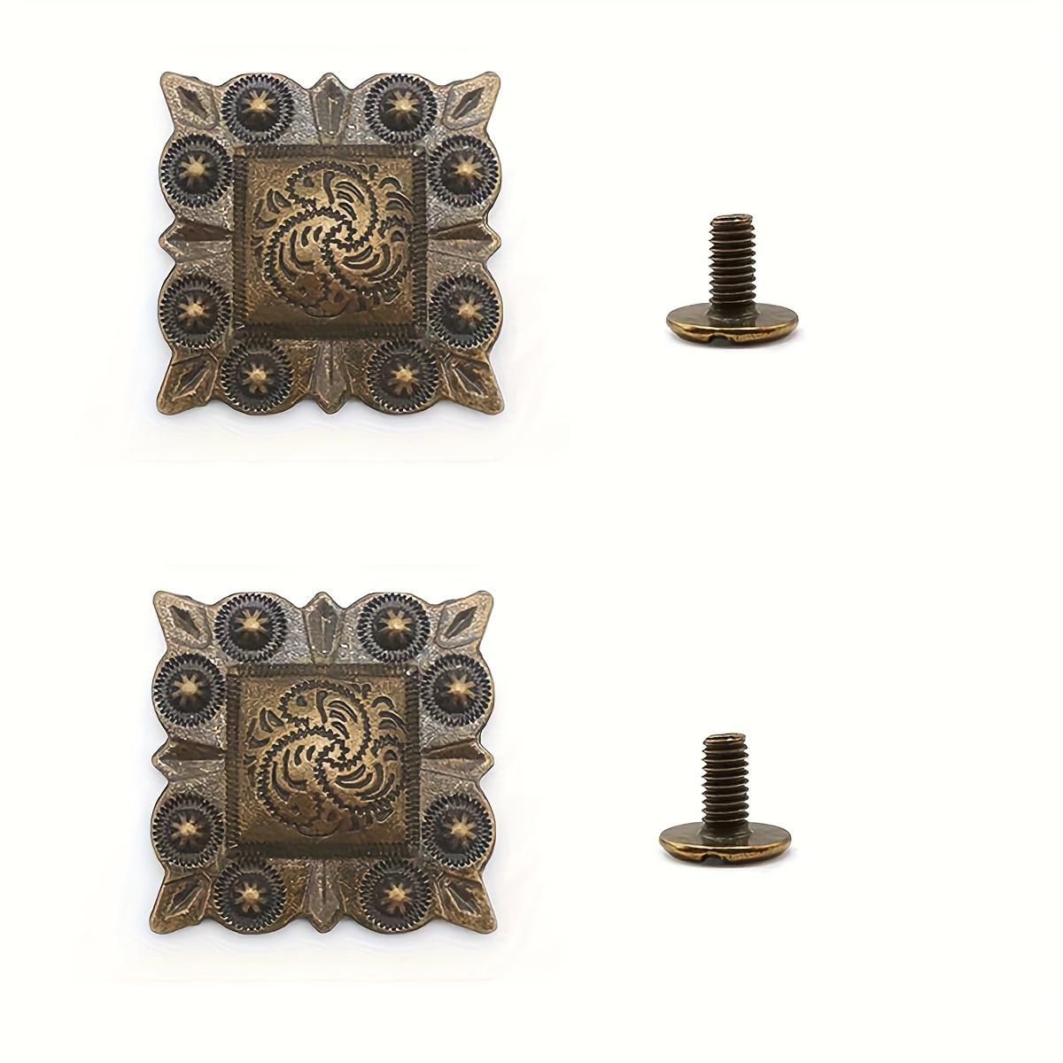 2 Sets/4pcs Arabesque Money Cloth Buckles, Decorative Clothing Bag Belt Buttons