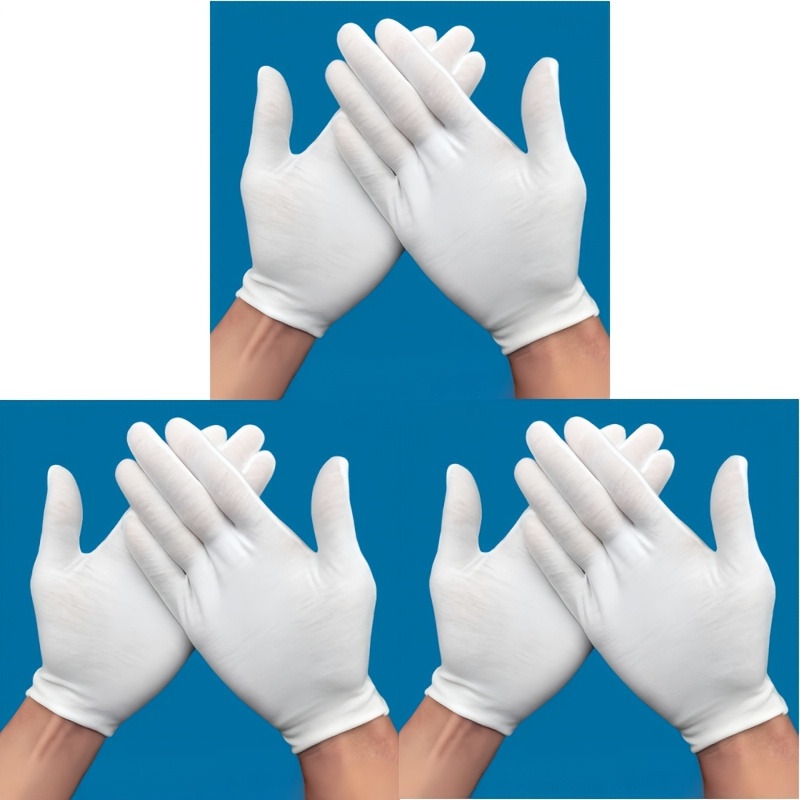 E-shop Drei Paar feuchtigkeitsspendende weiße Handschuhe, weich, atmungsaktiv und elastisch, geeignet für Lotion und Hydratation, designt für die
