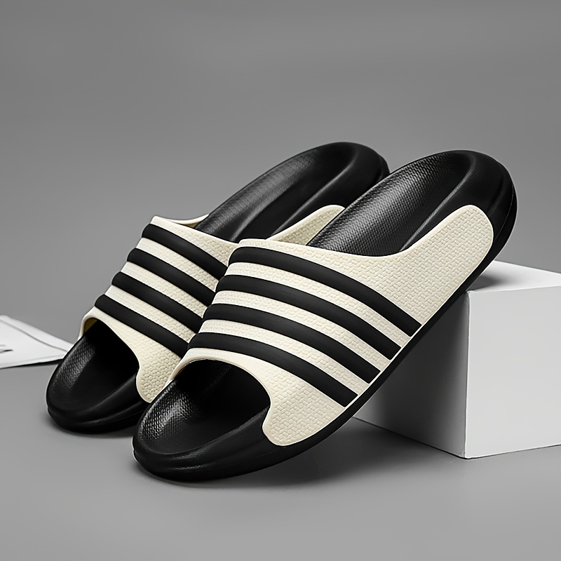 striped slides comfortable eva thick sole non slip durable for indoor outdoor use Product details 8
